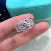 Premium 1.68 CT Lab-Grown Diamond Men’s Ring – D–E, VS1–VVS2, 14K White Gold