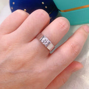 Statement 1.00 CT Lab-Grown Diamond Men’s Ring – D–E, VS1–VVS2, 14K White Gold