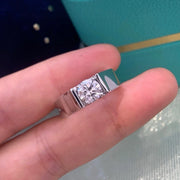 Statement 1.00 CT Lab-Grown Diamond Men’s Ring – D–E, VS1–VVS2, 14K White Gold