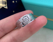 Luxury 0.53 ct Lab-Grown Diamond Men’s Ring – D–E, VS1–VVS2, 14K White Gold