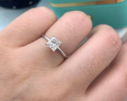 Modern Luxury Style 14k White Gold 1.01 CTW Lab-Grown Princess Cut Diamond Ring