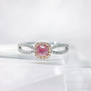 Classic Fancy Vivid Pink Lab-Grown Diamond Ring 0.53 CT 14K White Gold