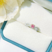 Classic Fancy Vivid Pink Lab-Grown Diamond Ring 0.53 CT 14K White Gold