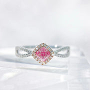 Classic Fancy Vivid Pink Lab-Grown Diamond Ring 0.60 CT 14K White Gold