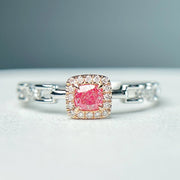 Elegant Fancy Vivid Pink Lab-Grown Diamond Ring 0.27 CTW 14K White Gold