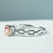 Elegant Fancy Vivid Pink Lab-Grown Diamond Ring 0.27 CTW 14K White Gold