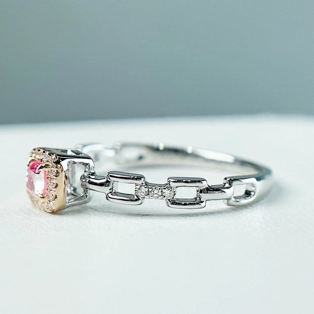 Elegant Fancy Vivid Pink Lab-Grown Diamond Ring 0.27 CTW 14K White Gold