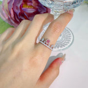 Chic Fancy Vivid Pink Lab-Grown Diamond Ring 0.53 CT 14K White Gold