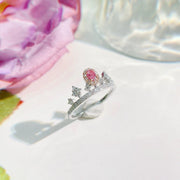 Chic Fancy Vivid Pink Lab-Grown Diamond Ring 0.53 CT 14K White Gold