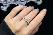 Classic Marquise Band Fancy Intense Pink Diamond Ring 0.76 CT 14K White Gold