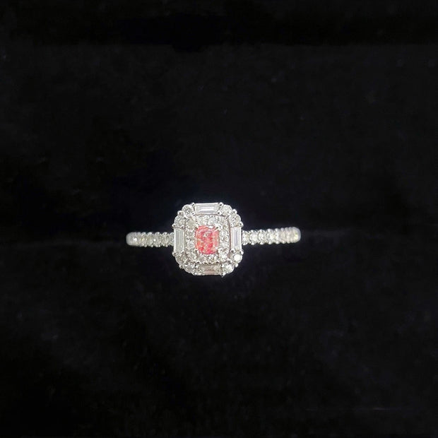 Blooming Elegance Fancy Intense Pink Diamond Ring 0.57 CT 14K White Gold