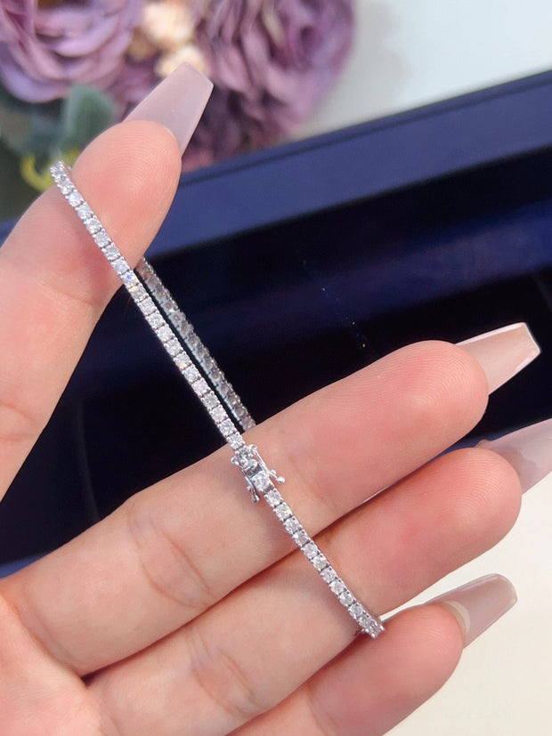 2.09 CT 14K White Gold D-E VS-VVS2 Diamond Tennis Bracelet Four-Prong INS Style