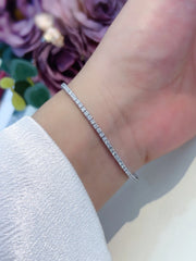 2.09 CT 14K White Gold D-E VS-VVS2 Diamond Tennis Bracelet Four-Prong INS Style