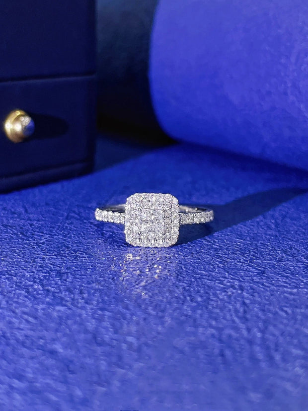 Luxe Brilliance Halo Lab Diamond Ring 2 CTW in 14K White Gold
