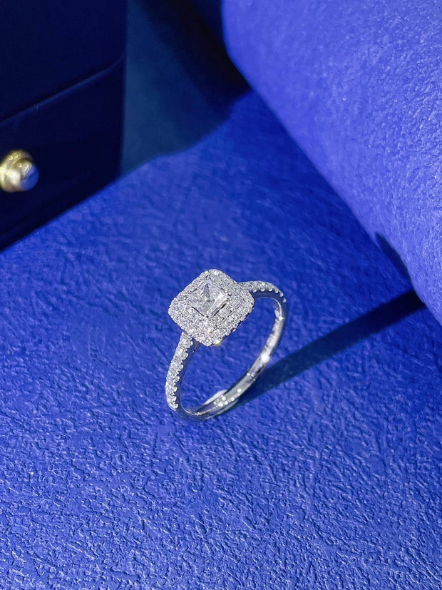 Luxe Brilliance Halo Lab Diamond Ring 2 CTW in 14K White Gold