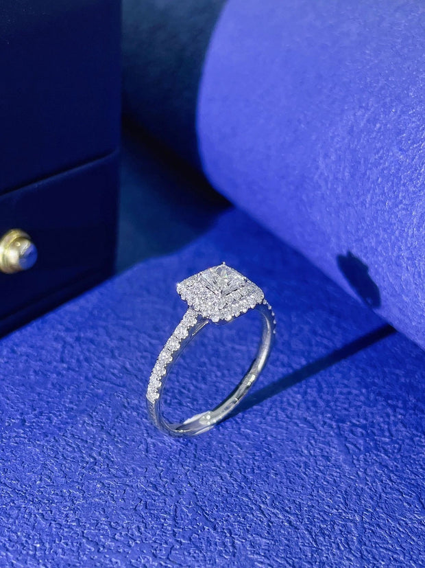 Luxe Brilliance Halo Lab Diamond Ring 2 CTW in 14K White Gold