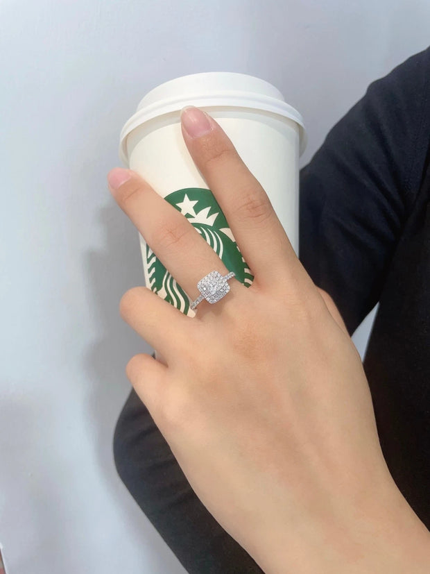 Luxe Brilliance Halo Lab Diamond Ring 2 CTW in 14K White Gold
