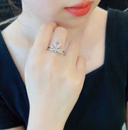 Sweet Glow Lab-Grown Fancy Vivid Pink Diamond Ring 0.72 CT 14K White Gold