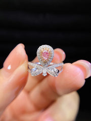 Sweet Glow Lab-Grown Fancy Vivid Pink Diamond Ring 0.72 CT 14K White Gold