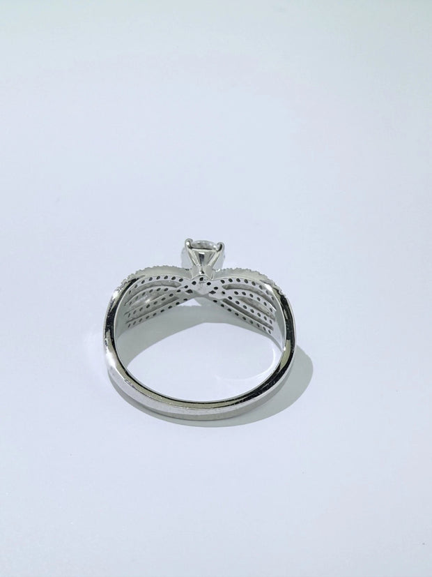 Pure Brilliance Lab-Grown Round Diamond Bow Ring 1.80 CT 14K White Gold