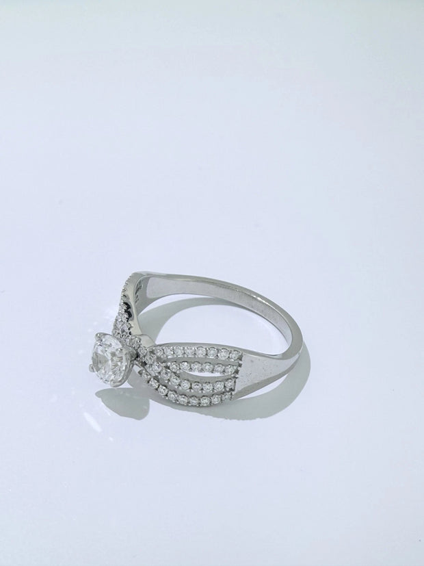 Pure Brilliance Lab-Grown Round Diamond Bow Ring 1.80 CT 14K White Gold