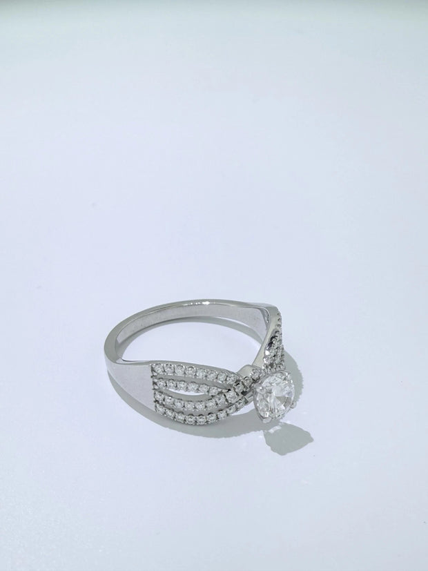 Pure Brilliance Lab-Grown Round Diamond Bow Ring 1.80 CT 14K White Gold