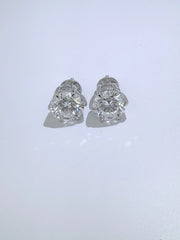 Timeless Sparkle 3 Ct Lab-Grown Diamond Studs in 14K White Gold