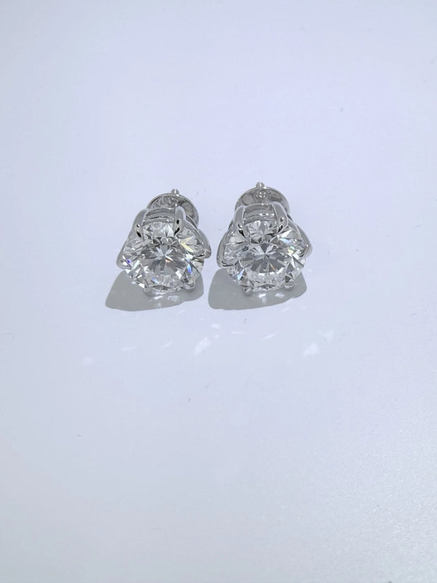 Timeless Sparkle 3 Ct Lab-Grown Diamond Studs in 14K White Gold