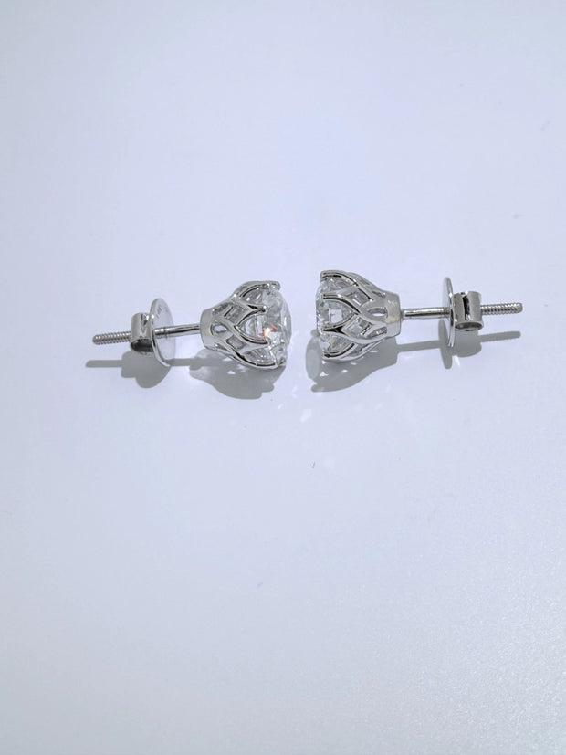 Eternal Brilliance 2.00 Ct Lab-Grown Diamond Round Studs in 14K White Gold