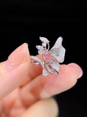 0.25 CT Lab-Grown Fancy Vivid Pink Diamond Ring in White Gold