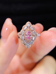 Lab-Grown Marquise Pink Diamond Ring 0.25 CT in 14K White Gold