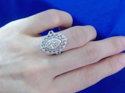 Elegant Lab Grown Marquise Diamond Ring 1 CT 14K White Gold