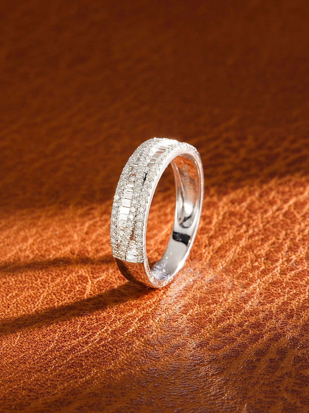 Modern Grace Trapezoid Diamond Band in 14K White Gold