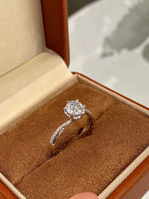 Twist of Brilliance Lab-Grown Diamond Ring 14K White Gold – 1.5 CTW Round