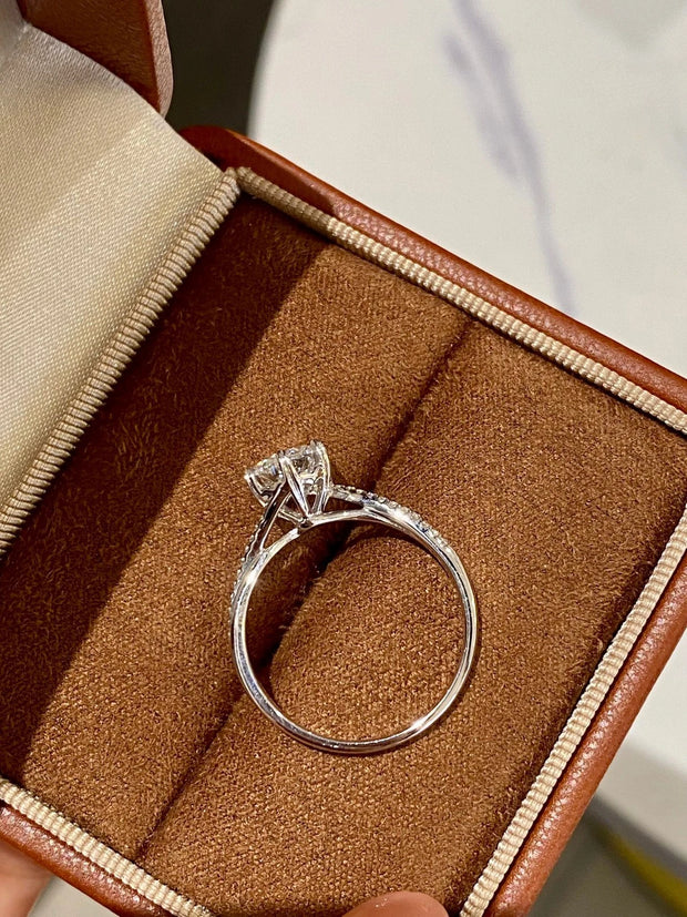 Twist of Brilliance Lab-Grown Diamond Ring 14K White Gold – 1.5 CTW Round