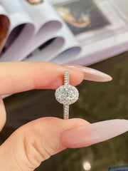 Classic Oval Diamond Engagement Ring 0.50 CT in 14K White Gold with D-E VS1-VVS2