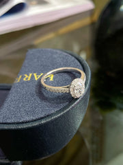 Classic Oval Diamond Engagement Ring 0.50 CT in 14K White Gold with D-E VS1-VVS2