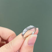Minimalist Men’s Ring with 0.05 CTW Lab Grown Diamond in 14K White Gold