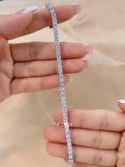 7.06 Carat LabGrown Diamond Tennis Bracelet in 14K White Gold D-E Color VS1-VVS2