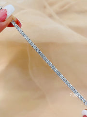 7.06 Carat LabGrown Diamond Tennis Bracelet in 14K White Gold D-E Color VS1-VVS2
