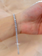 7.06 Carat LabGrown Diamond Tennis Bracelet in 14K White Gold D-E Color VS1-VVS2