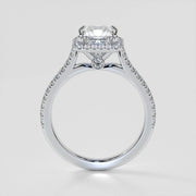 Lab Created Princess Cut 3.00 Carat Halo 14K White Gold Engagement Ring