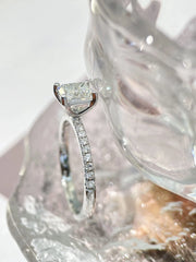 14K White Gold 3.22 CTW Princess Cut Lab Created Diamond Ring – D Color VS1-VVS2