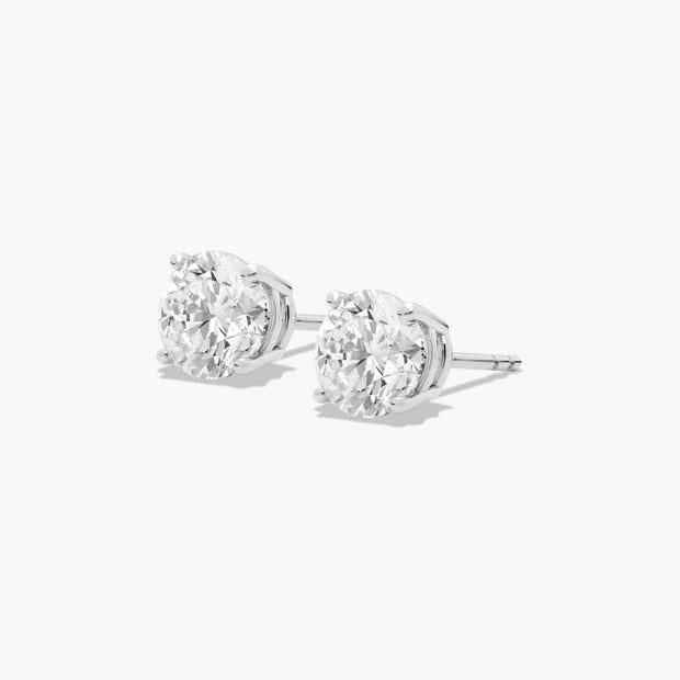 1.5 CT Round Lab Grown Diamond Stud Earrings in 14K White Gold