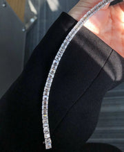 Luxe Lab-Grown Emerald-Cut Diamond Bracelet – 13.9 CTW 14K White Gold