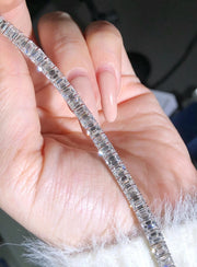 Luxe Lab-Grown Emerald-Cut Diamond Bracelet – 13.9 CTW 14K White Gold