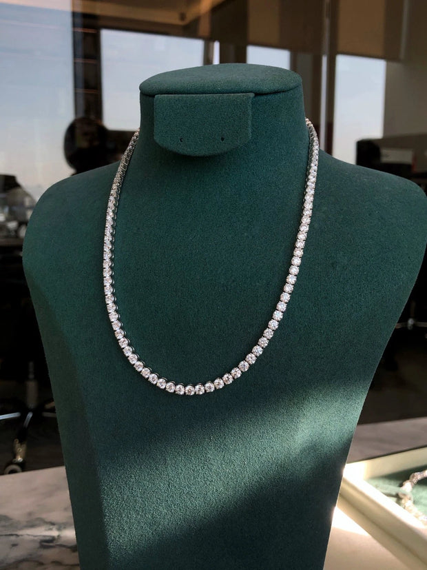 High-Brilliance Lab-Grown Round Diamond Necklace 9.34 CTW in 14K White Gold