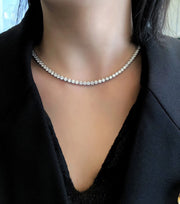 High-Brilliance Lab-Grown Round Diamond Necklace 9.34 CTW in 14K White Gold