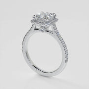Lab Created Princess Cut 3.00 Carat Halo 14K White Gold Engagement Ring