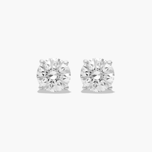 1.5 CT Round Lab Grown Diamond Stud Earrings in 14K White Gold